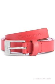 American Swan Women Casual Red Artificial Leather Belt(Red)